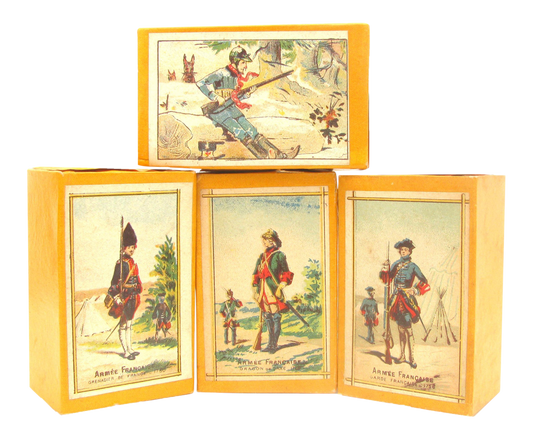 19th C. French Military Motif Boxes, Set of 4