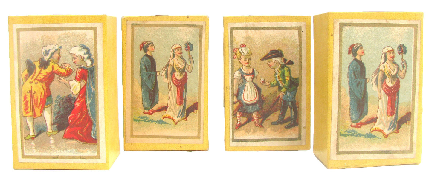 19thC French Love-Themed Boxes, Set of 4