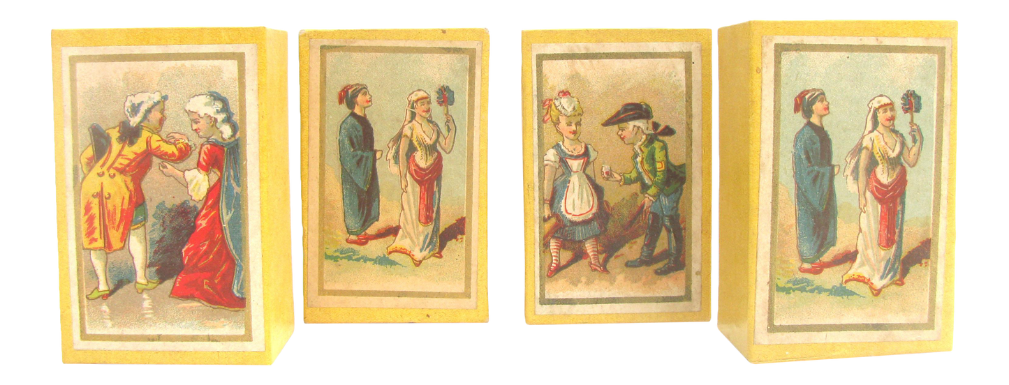 19thC French Love-Themed Boxes, Set of 4