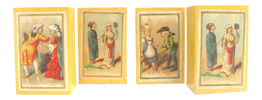 19thC French Love-Themed Boxes, Set of 4