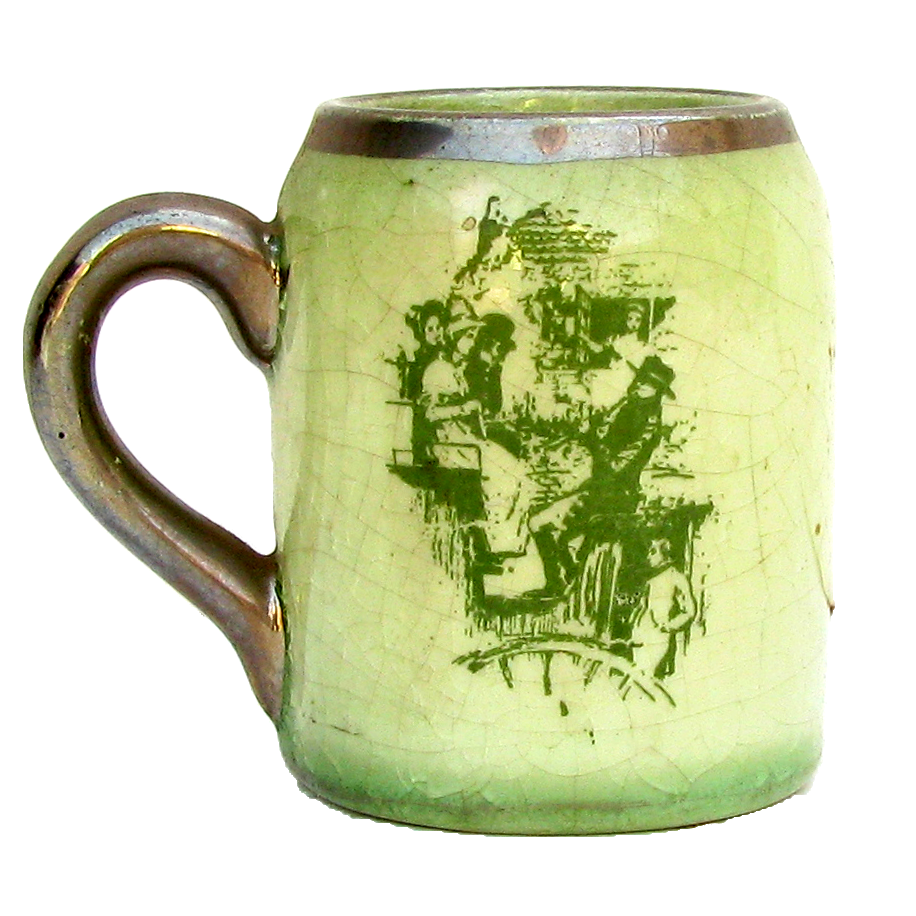 19thC. Transferware Mug Match Striker