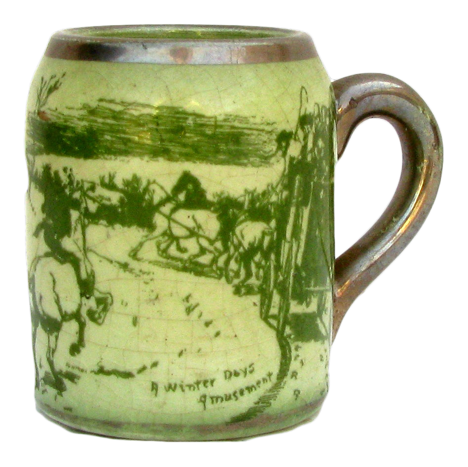 19thC. Transferware Mug Match Striker