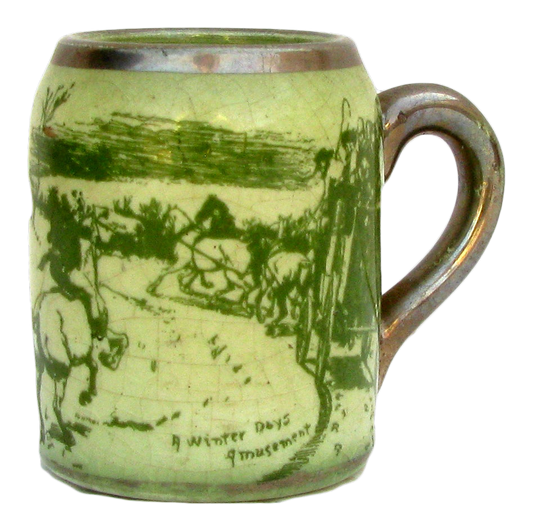 19thC. Transferware Mug Match Striker