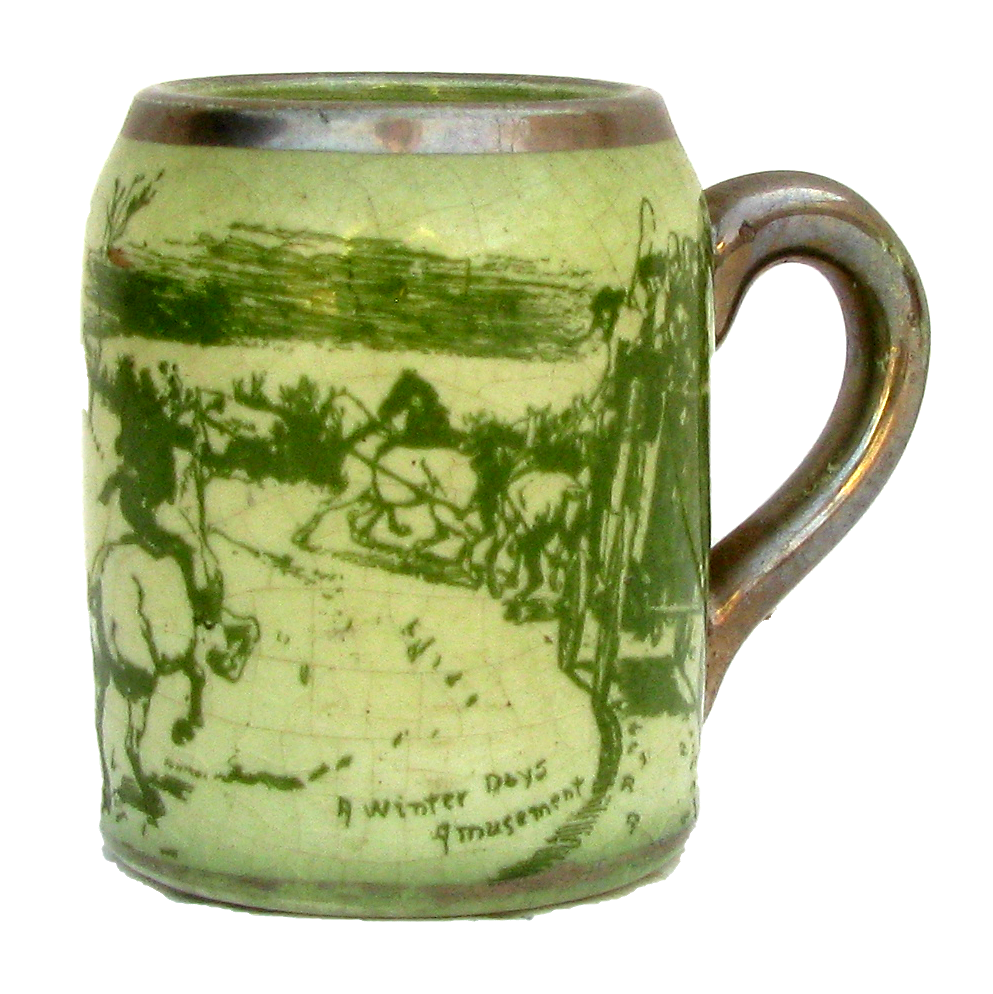 19thC. Transferware Mug Match Striker