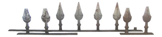 Antique French Architectural Iron Spear Elements, Set of 3