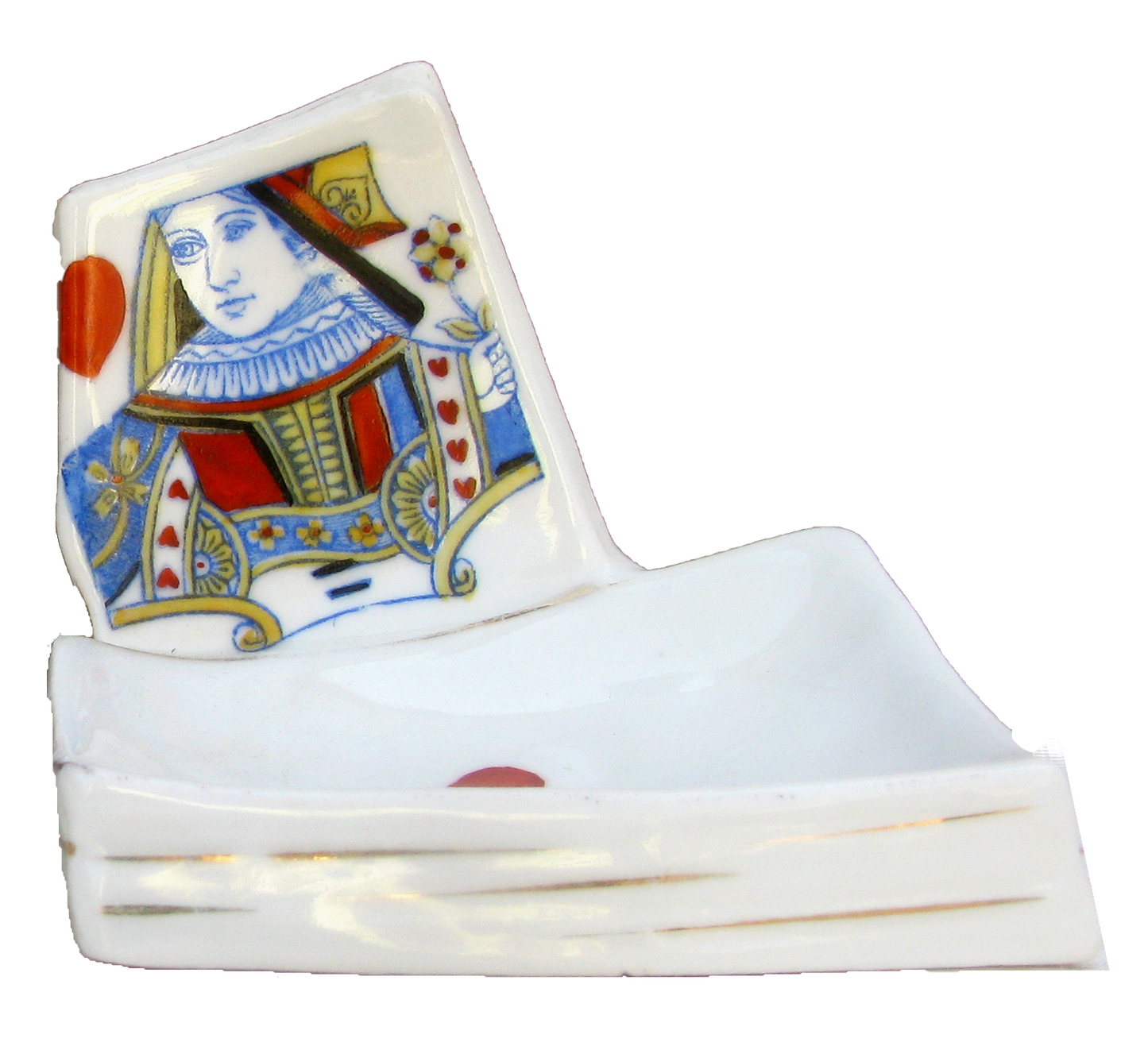 Antique Playing Card Porcelain Match Stikers, Pair