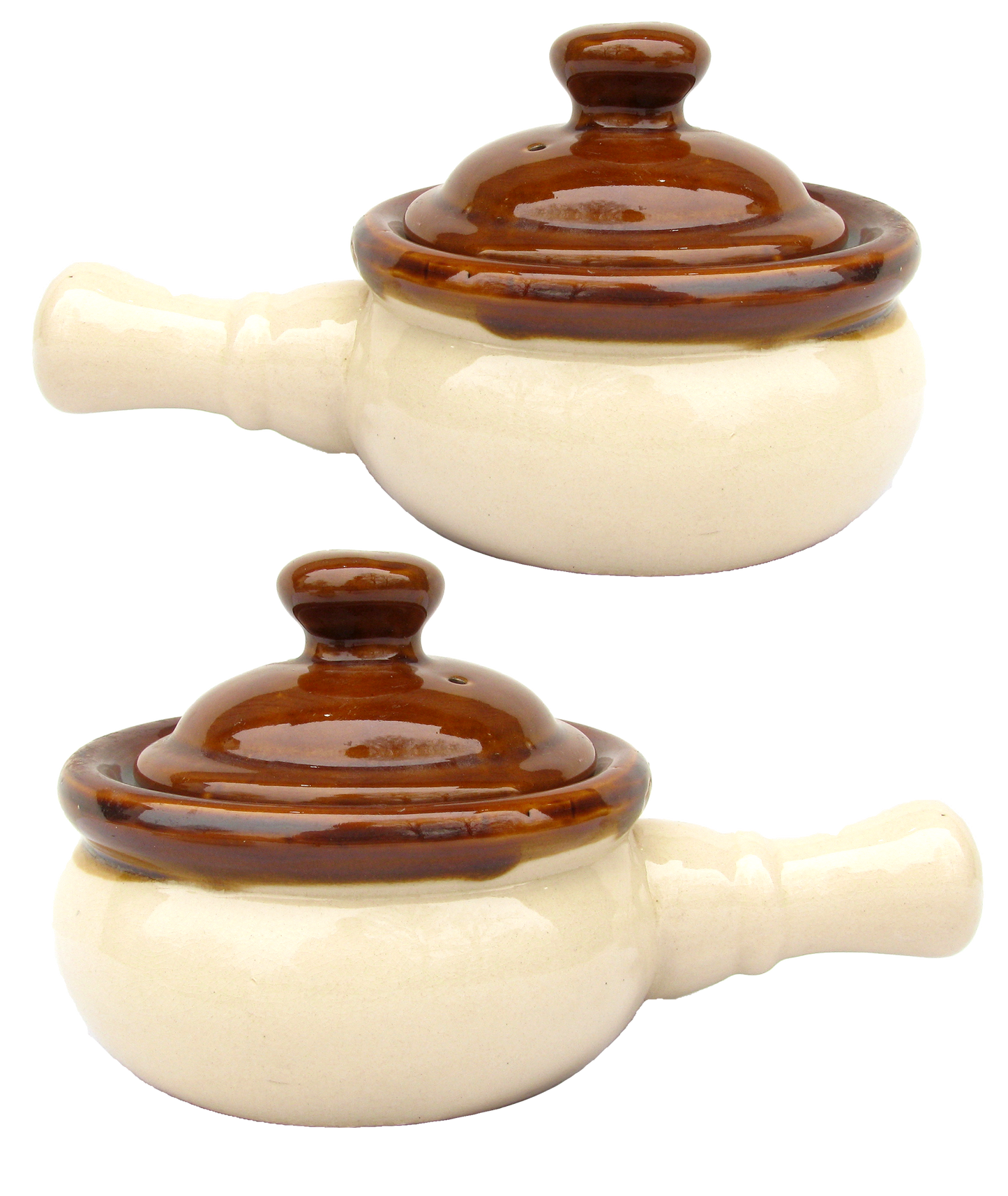 Vintage French Onion Soup Bowls W/ Lids & Handles, Pair