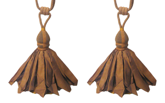 Copper Hued Tiebacks With Ballgown Tassels - a Pair