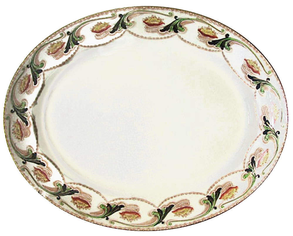 English Art Nouveau Transferware Platter