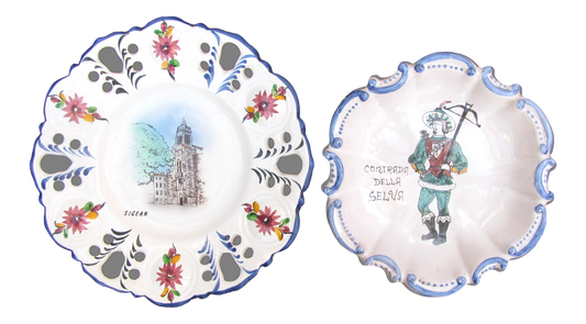 French & Italian Decorative Plates, Set of 2