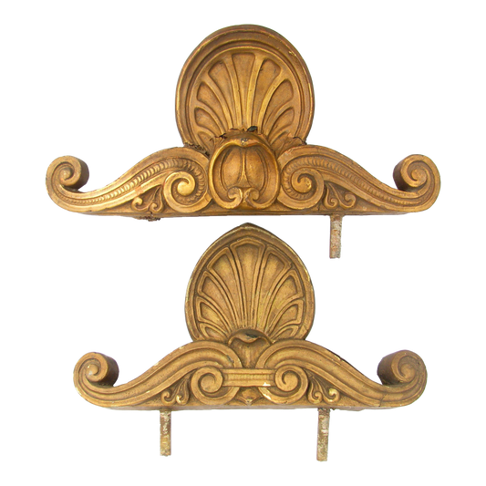 French Gilded Terra Cotta Architectural Elements, Pair