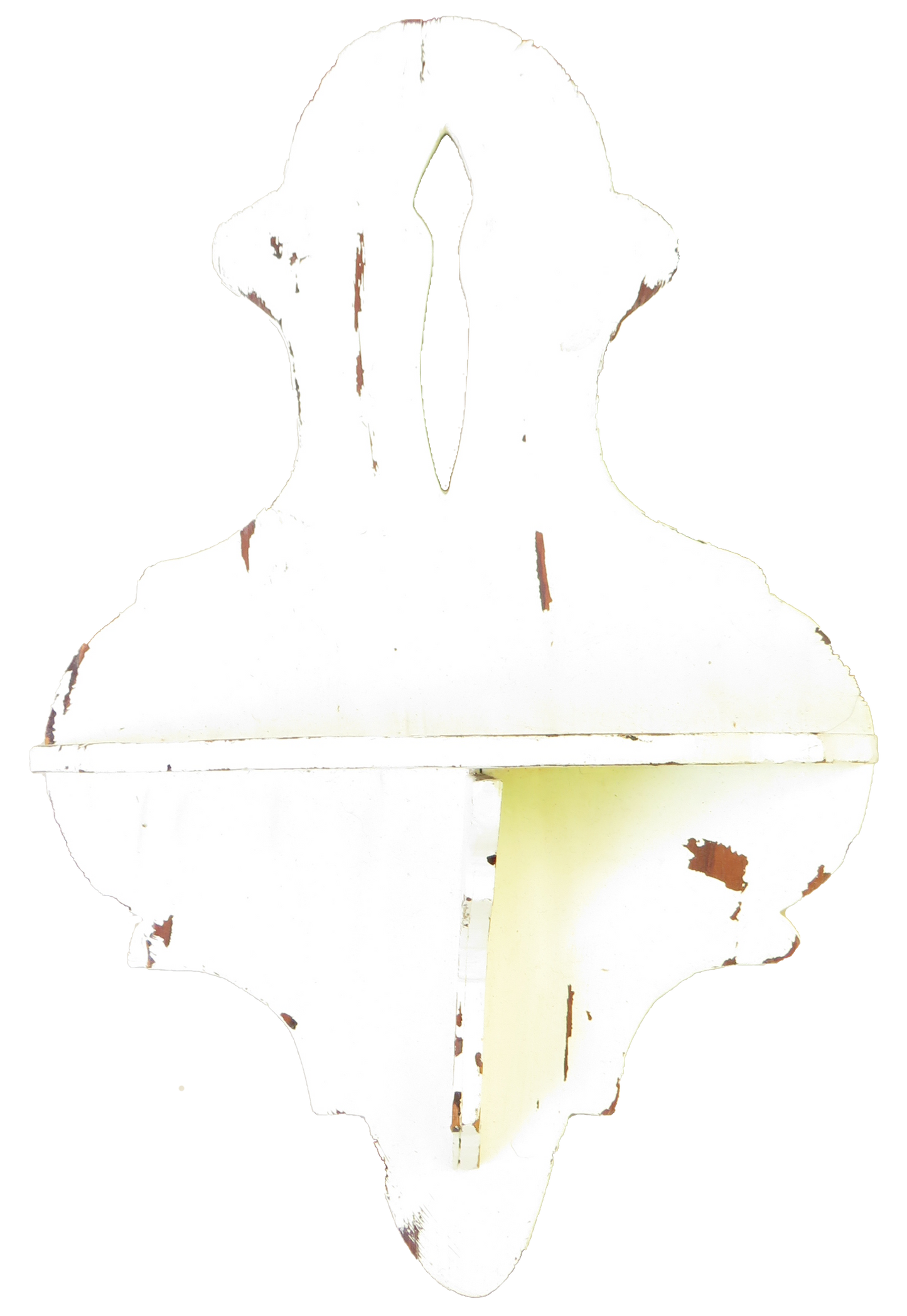 Gustavian / Shabby Chic Chippy White Wall Bracket Shelf