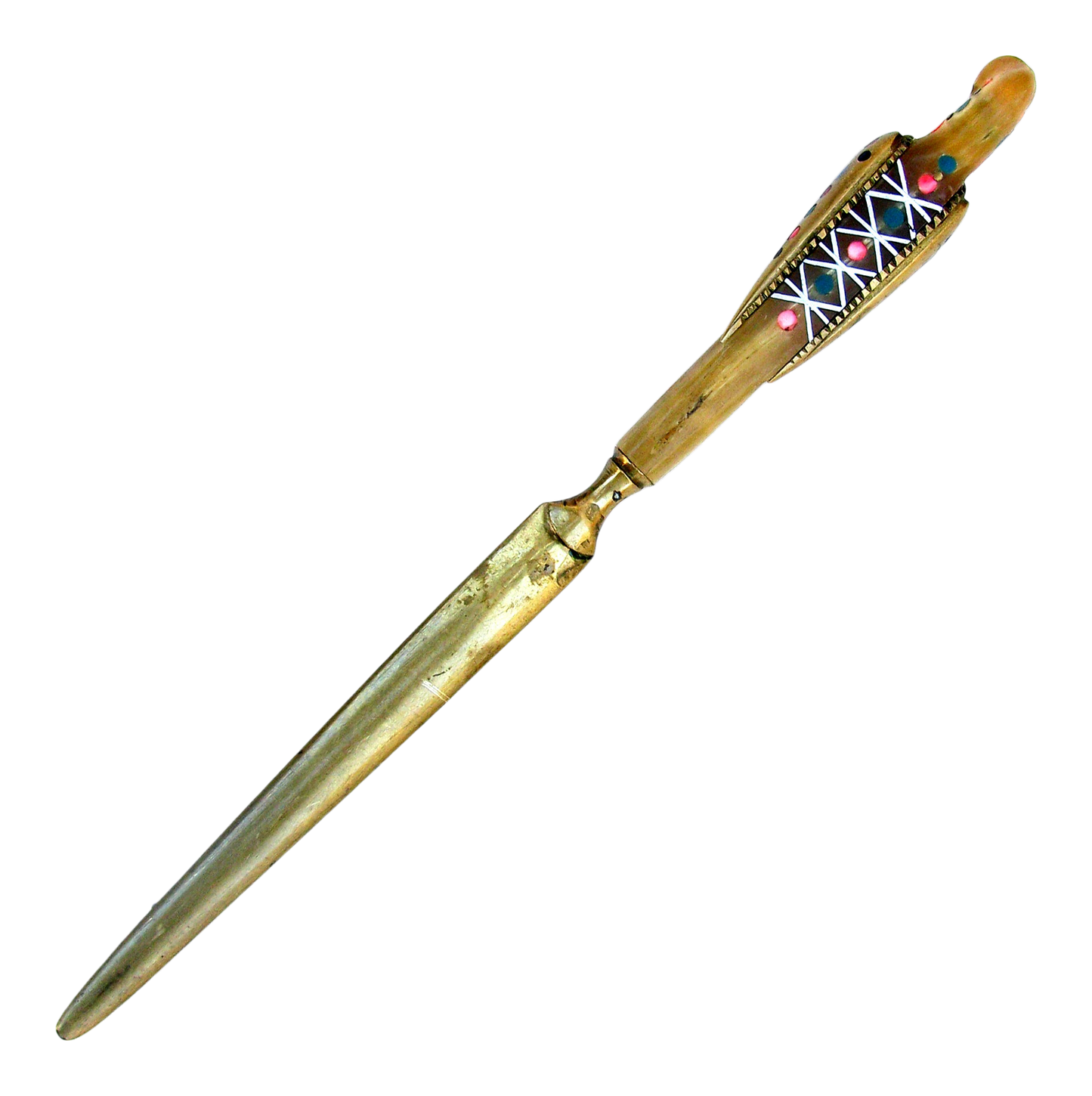 Jezzine Inlaid Bone/ Brass Bird Letter Opener