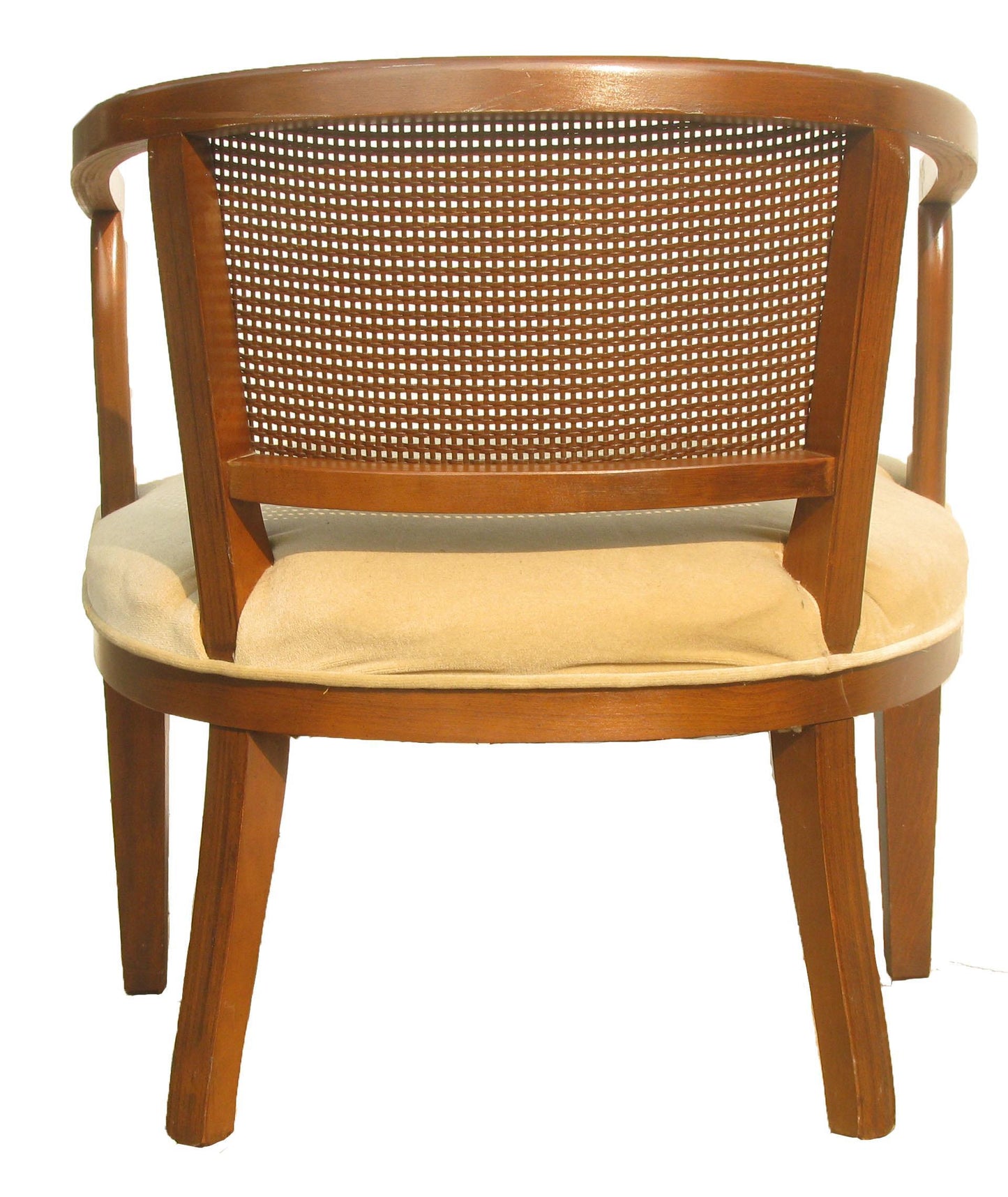 Mid-Century Caned Barrel Chair