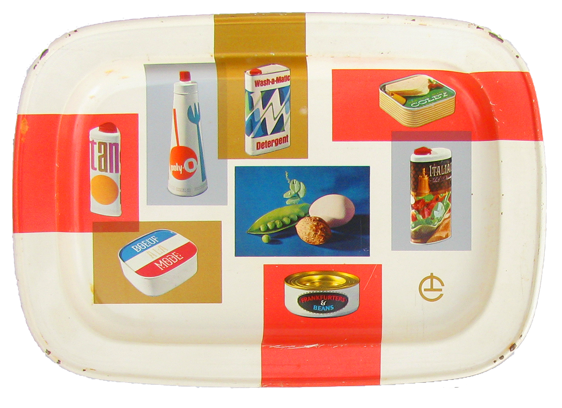 Mid-Century Modern Lippincott Advertising Trays, Pair