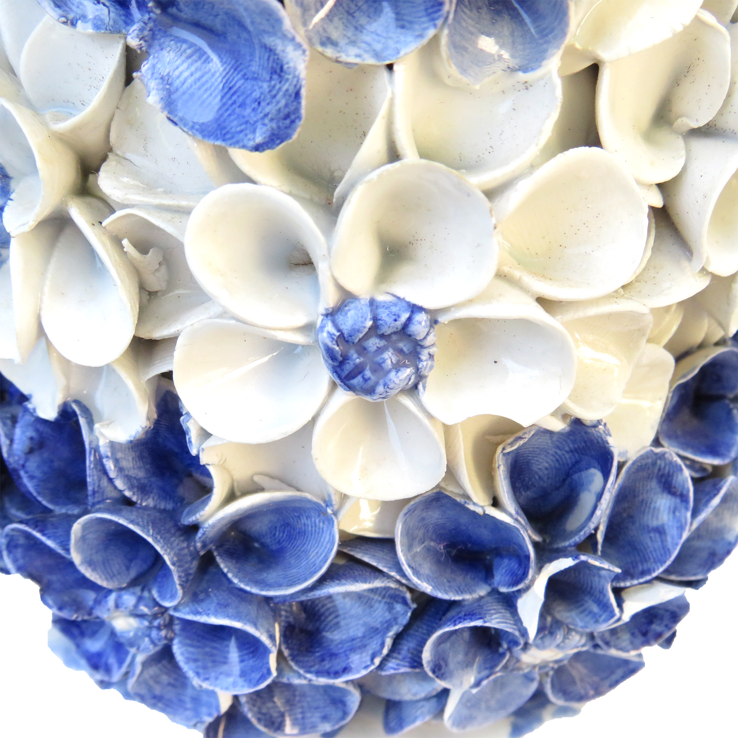 Midcentury Italian Blue & White Porcelain Floral Topiary