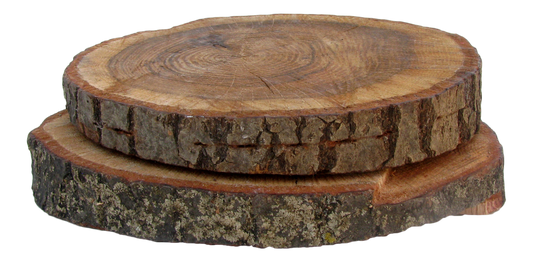 Organic Farmhouse Chic Wood Plateaus, Pair