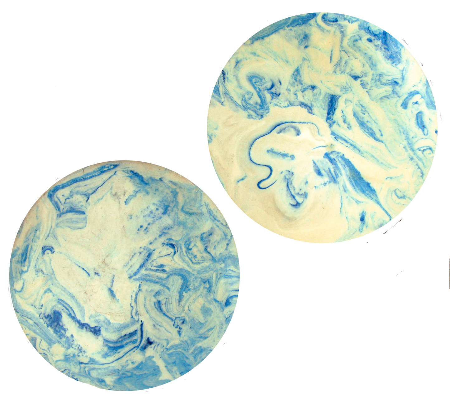 Organic Modern Blue Swirl Serving Pieces, Pair