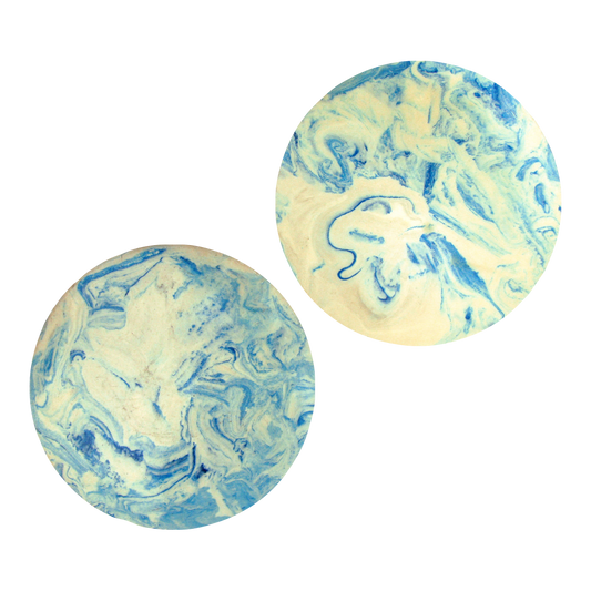 Organic Modern Blue Swirl Serving Pieces, Pair