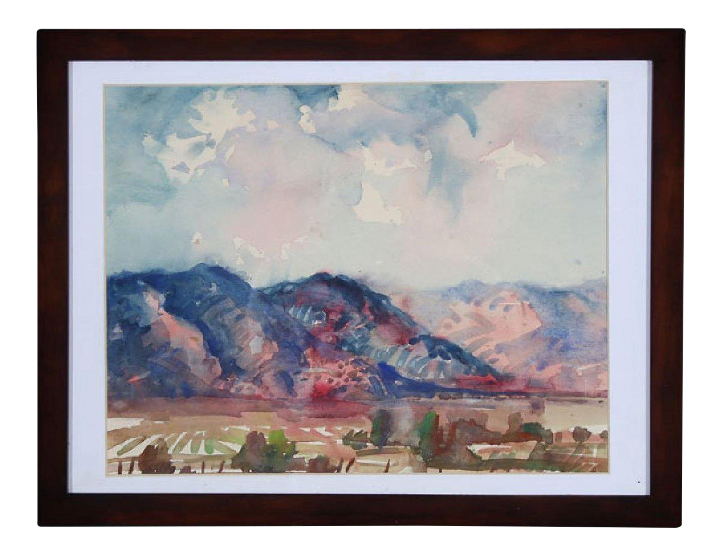 Rod Goebel's Taos Fields Watercolor