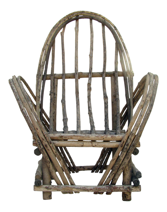 Small Adirondack Twig Chair for Garden Decor