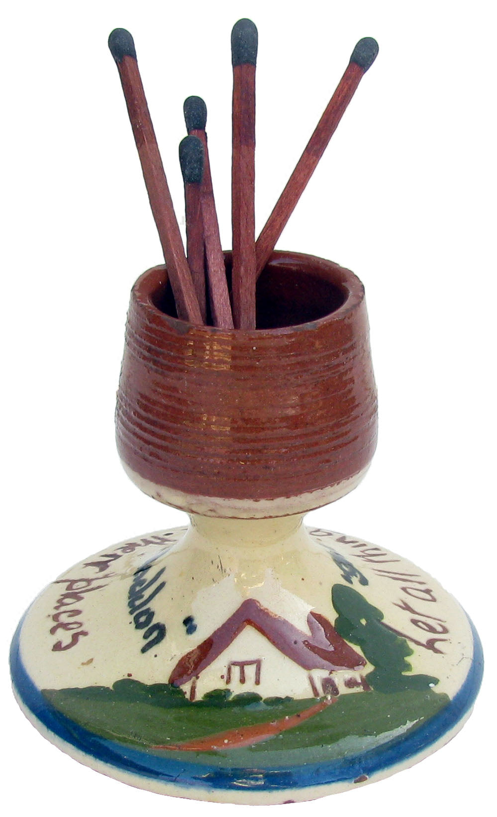 English Redware Souvenir Match Striker