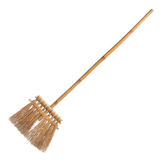 Vintage Bamboo / Rattan & Straw Decorative Broom