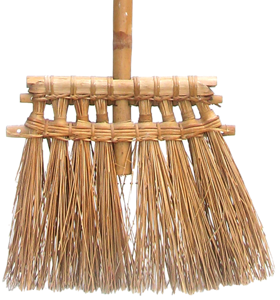 Vintage Bamboo / Rattan & Straw Decorative Broom