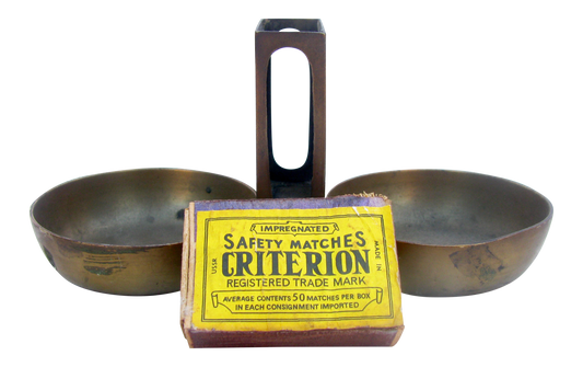 Vintage Brass Matchbox Holder / Ashtray & Russian Matchbox