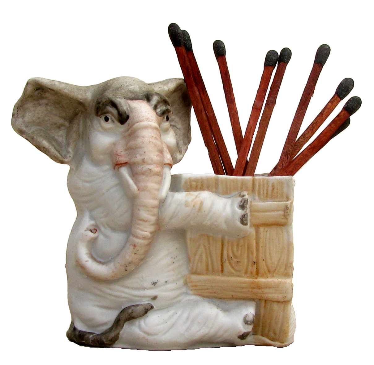 Vintage Elephant Bisque Match Striker / Pyrogene