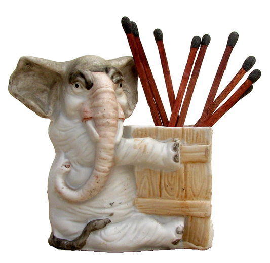 Vintage Elephant Bisque Match Striker / Pyrogene