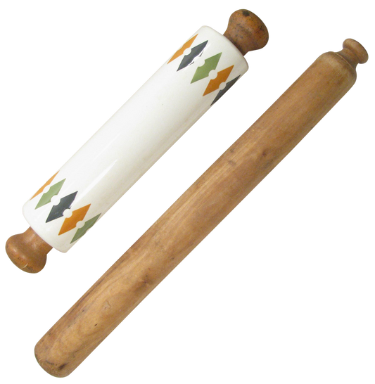 Vintage French & English Rolling Pins, S/2