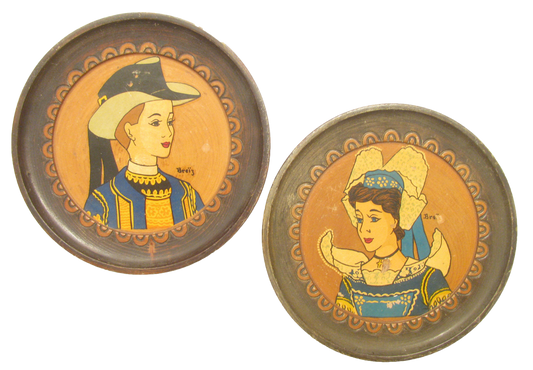 Vintage French Breton Plaques - a Pair