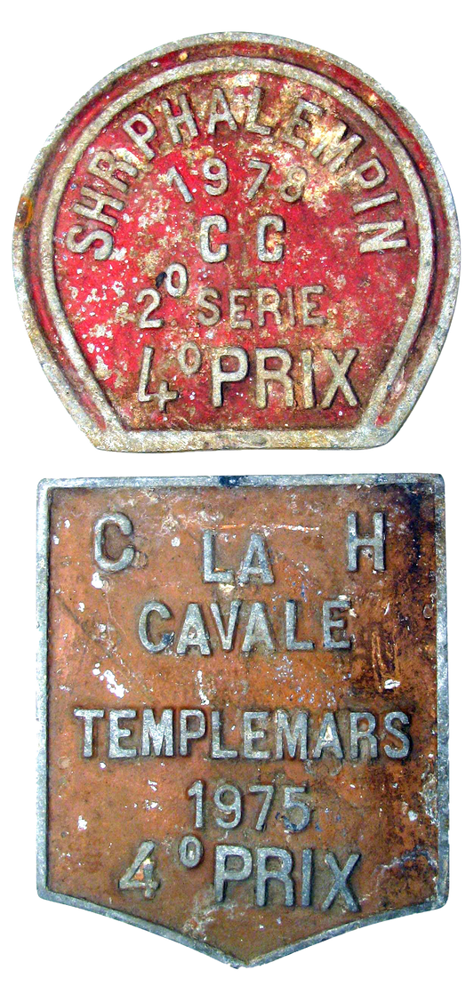 Vintage French Equestrian Trophy Plaques, Pair