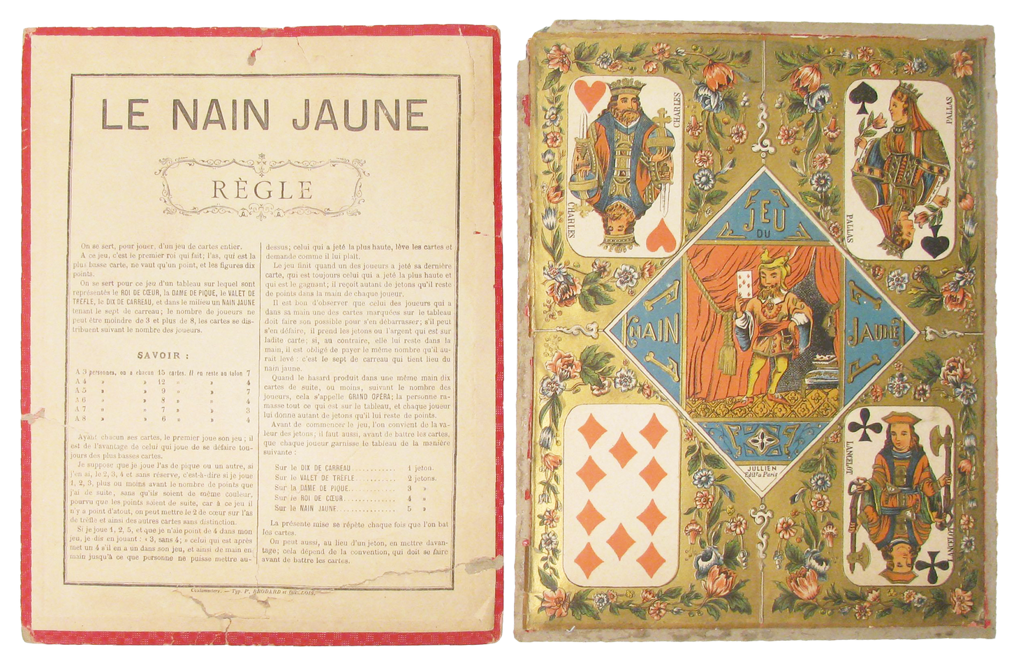 Vintage French Game Board & Rules Sheet