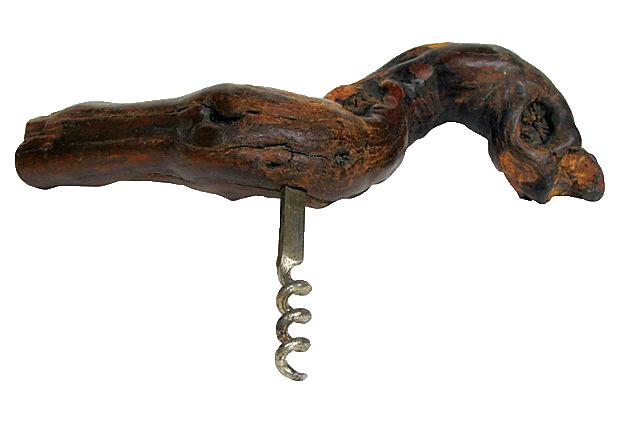 Vintage French Grapevine Corkscrew