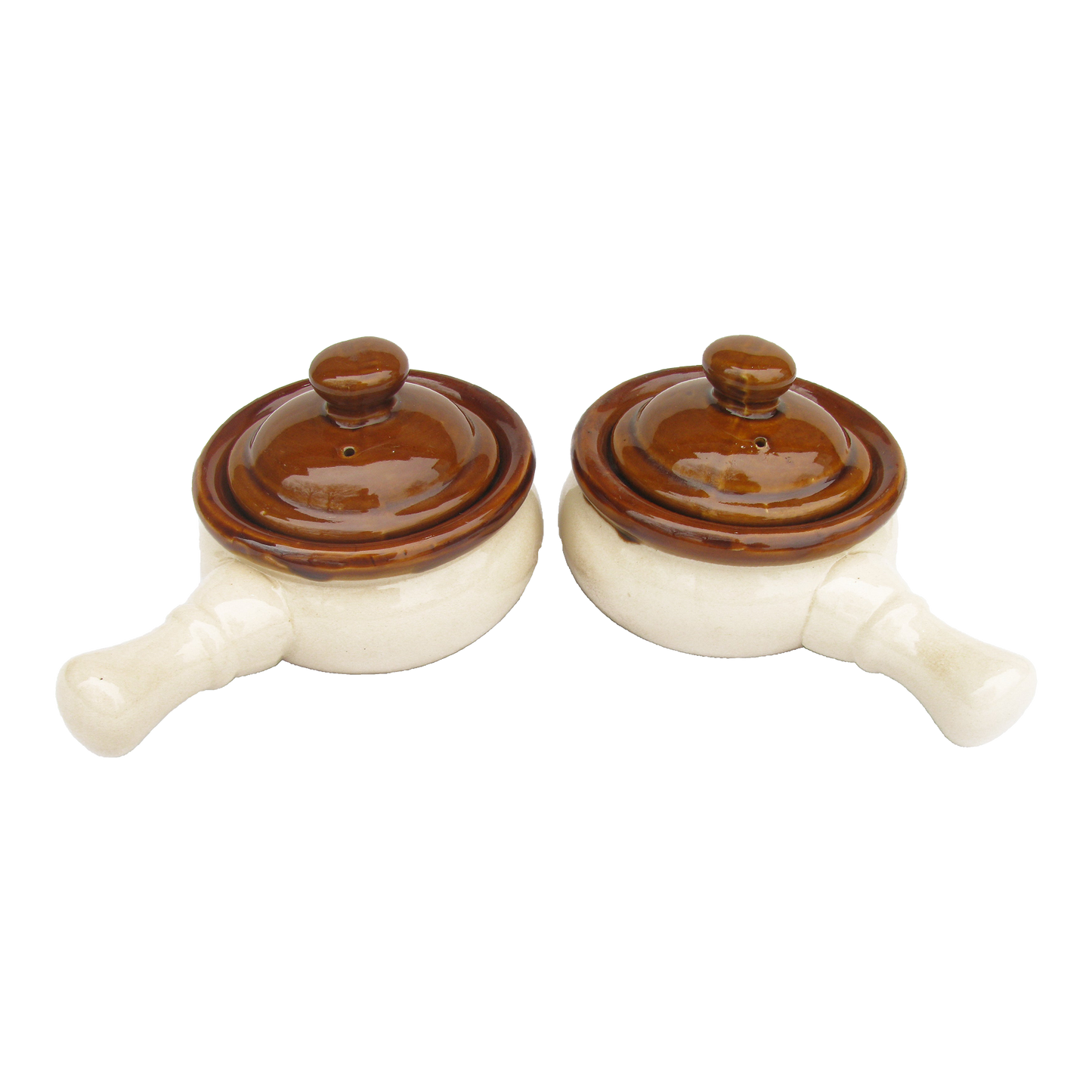 Vintage French Onion Soup Bowls W/ Lids & Handles, Pair