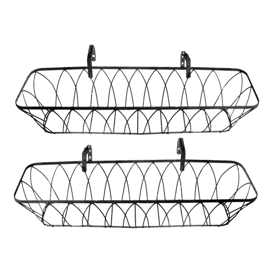 Vintage Iron Window / Balcony Flower Boxes, Pair