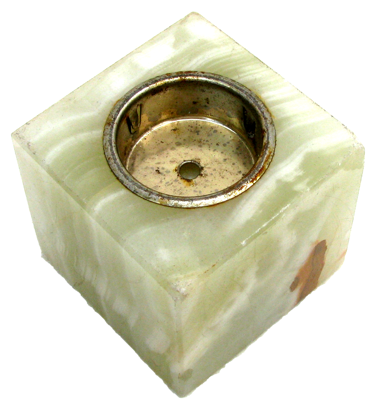 Vintage Sage Green & White Onyx Stone Cubes- Set of 3